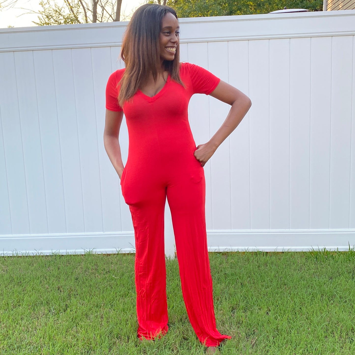 Women's Red Jumpsuit