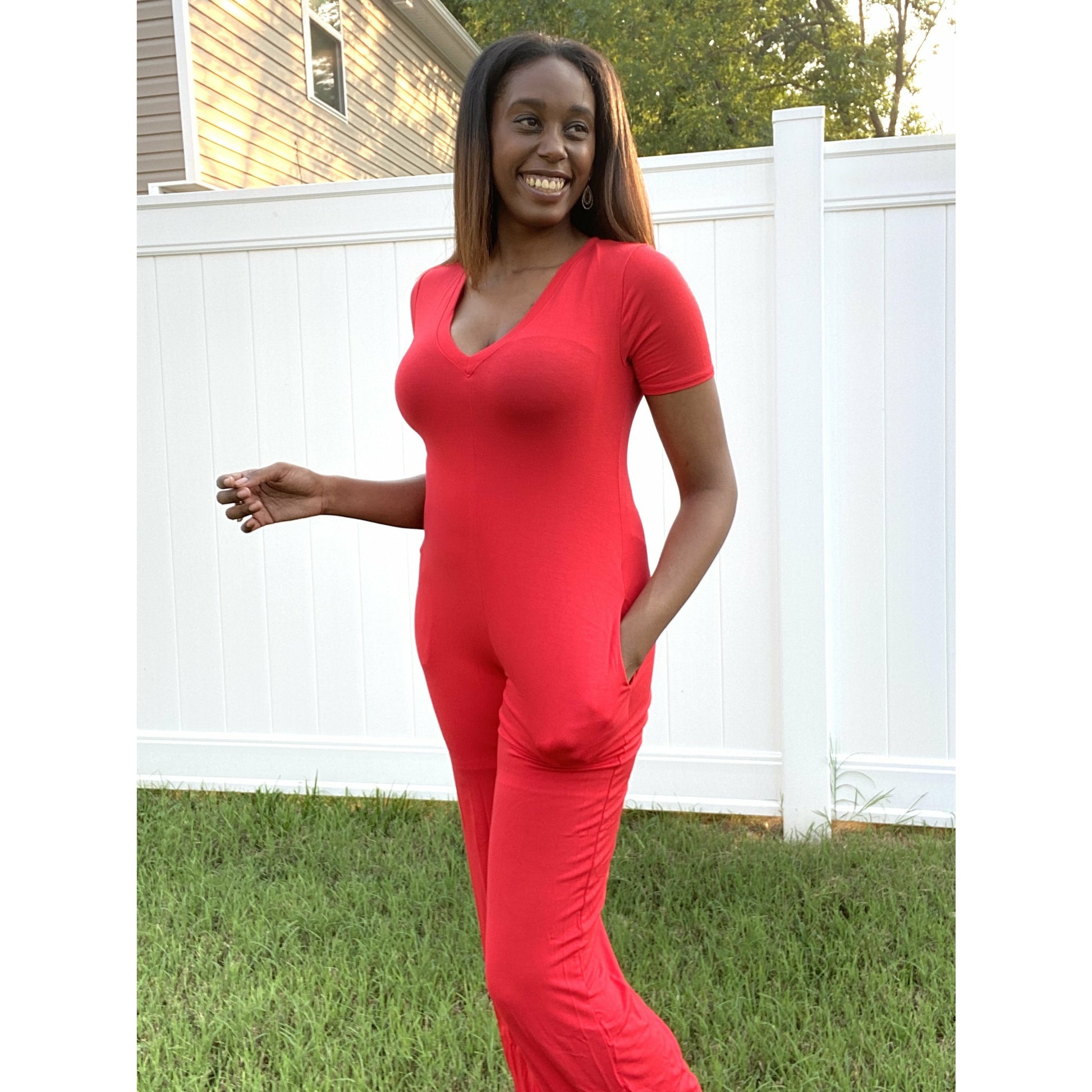 Women's Red Jumpsuit